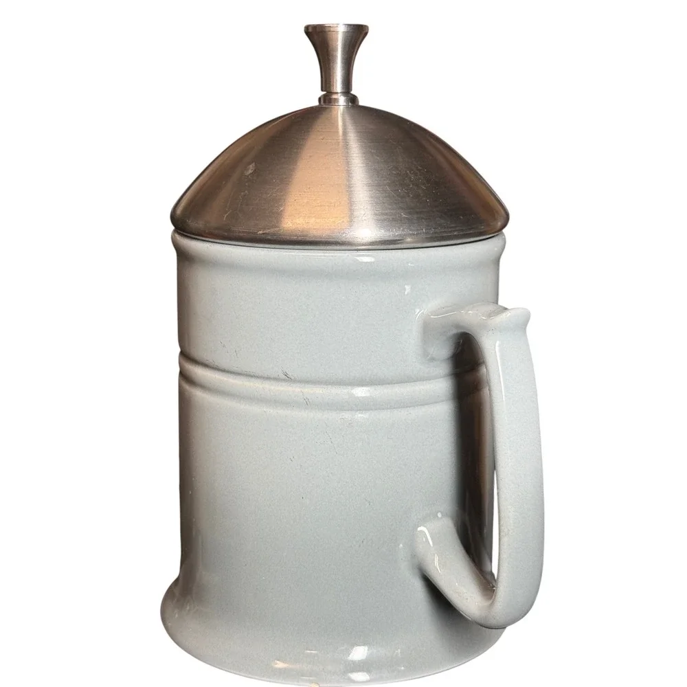 Chantal Ceramic French Press 16oz Light‎ Blue Stoneware Coffee Maker 92-FP16